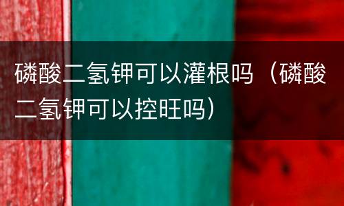 磷酸二氢钾可以灌根吗（磷酸二氢钾可以控旺吗）
