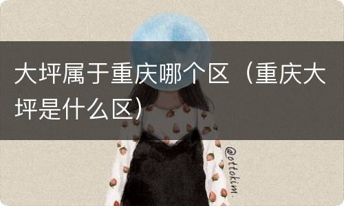 大坪属于重庆哪个区（重庆大坪是什么区）