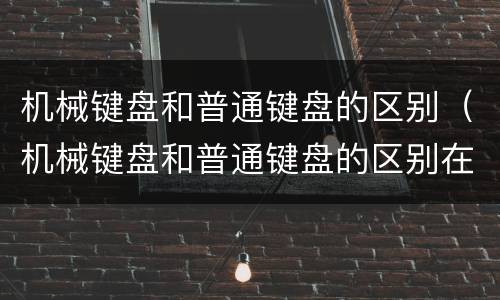 机械键盘和普通键盘的区别（机械键盘和普通键盘的区别在哪里）