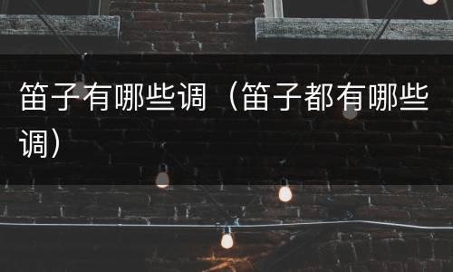 笛子有哪些调（笛子都有哪些调）