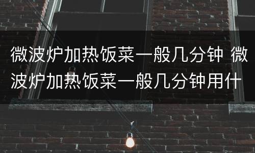 微波炉加热饭菜一般几分钟 微波炉加热饭菜一般几分钟用什么火