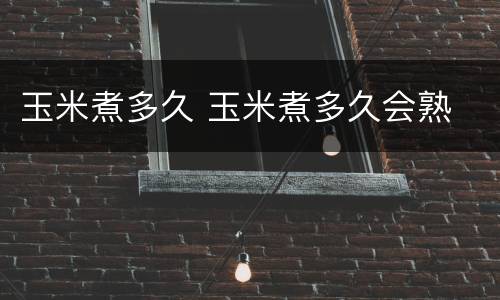 玉米煮多久 玉米煮多久会熟