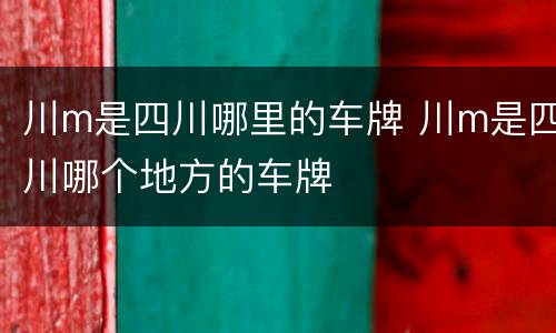 川m是四川哪里的车牌 川m是四川哪个地方的车牌