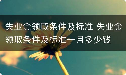 失业金领取条件及标准 失业金领取条件及标准一月多少钱