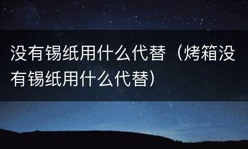没有锡纸用什么代替（烤箱没有锡纸用什么代替）