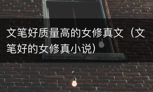 文笔好质量高的女修真文（文笔好的女修真小说）