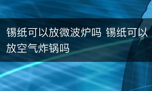 锡纸可以放微波炉吗 锡纸可以放空气炸锅吗