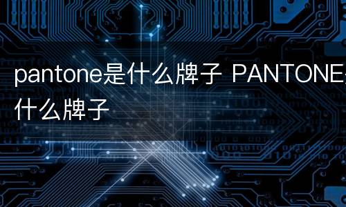 pantone是什么牌子 PANTONE是什么牌子