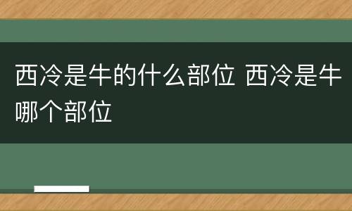 西冷是牛的什么部位 西冷是牛哪个部位