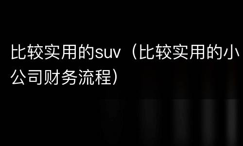 比较实用的suv（比较实用的小公司财务流程）