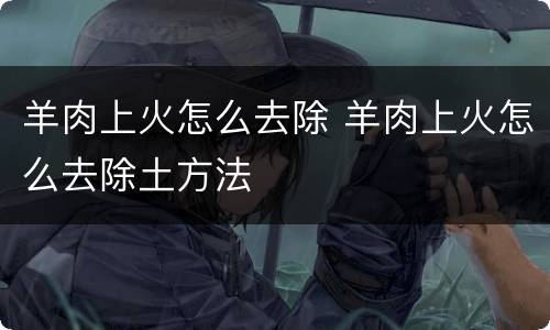 羊肉上火怎么去除 羊肉上火怎么去除土方法