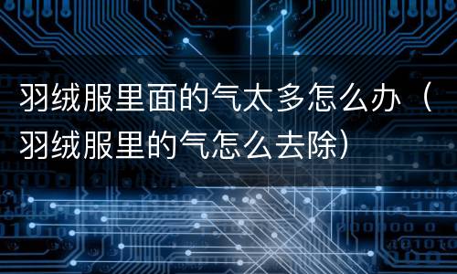 羽绒服里面的气太多怎么办（羽绒服里的气怎么去除）