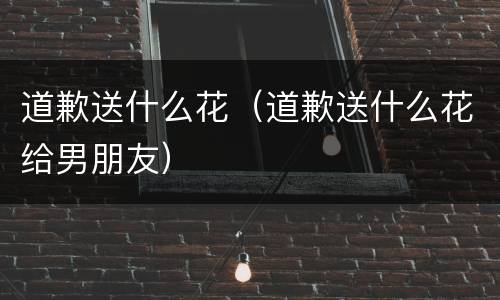 道歉送什么花（道歉送什么花给男朋友）