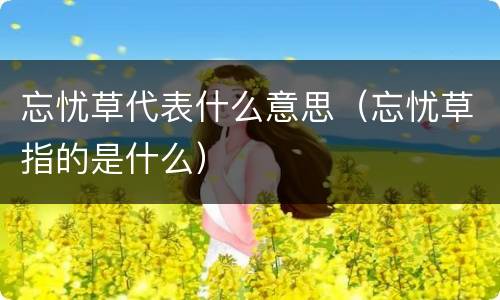忘忧草代表什么意思（忘忧草指的是什么）