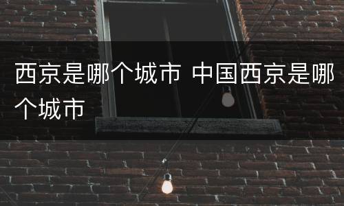 西京是哪个城市 中国西京是哪个城市