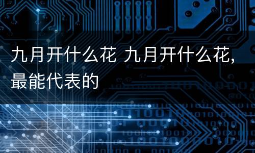 九月开什么花 九月开什么花,最能代表的