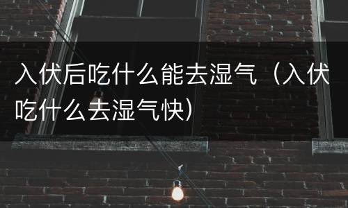 入伏后吃什么能去湿气（入伏吃什么去湿气快）