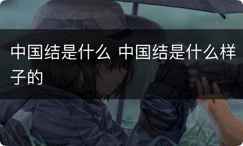 中国结是什么 中国结是什么样子的