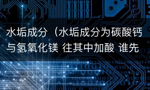 水垢成分（水垢成分为碳酸钙与氢氧化镁 往其中加酸 谁先反应）