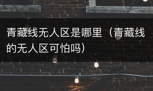青藏线无人区是哪里（青藏线的无人区可怕吗）