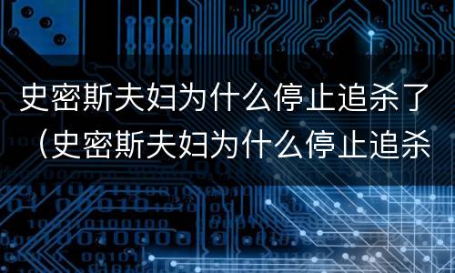 史密斯夫妇为什么停止追杀了（史密斯夫妇为什么停止追杀了他们）