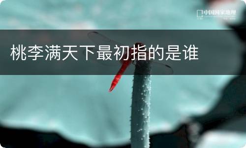桃李满天下最初指的是谁