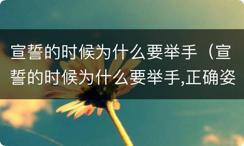 宣誓的时候为什么要举手（宣誓的时候为什么要举手,正确姿势是什么）