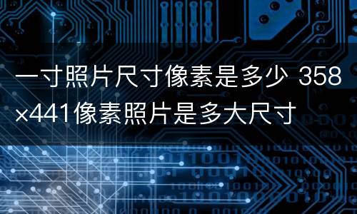 一寸照片尺寸像素是多少 358×441像素照片是多大尺寸