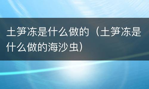 土笋冻是什么做的（土笋冻是什么做的海沙虫）