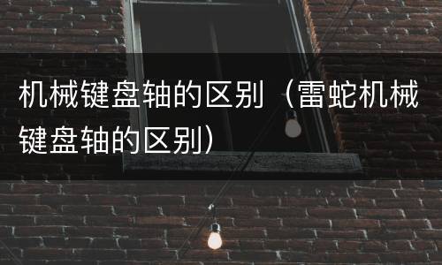 机械键盘轴的区别（雷蛇机械键盘轴的区别）