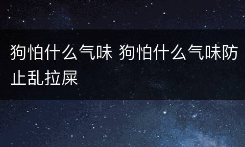 狗怕什么气味 狗怕什么气味防止乱拉屎