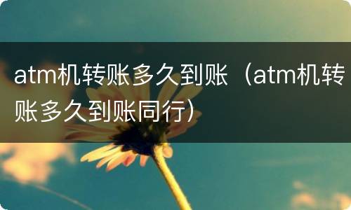 atm机转账多久到账（atm机转账多久到账同行）