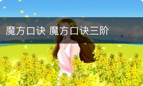 魔方口诀 魔方口诀三阶