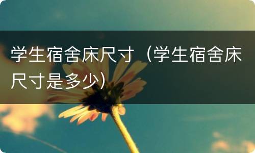 学生宿舍床尺寸（学生宿舍床尺寸是多少）