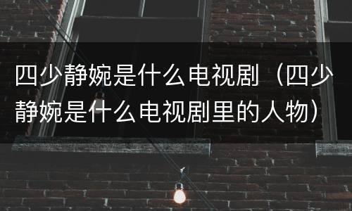四少静婉是什么电视剧（四少静婉是什么电视剧里的人物）