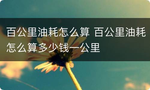 百公里油耗怎么算 百公里油耗怎么算多少钱一公里