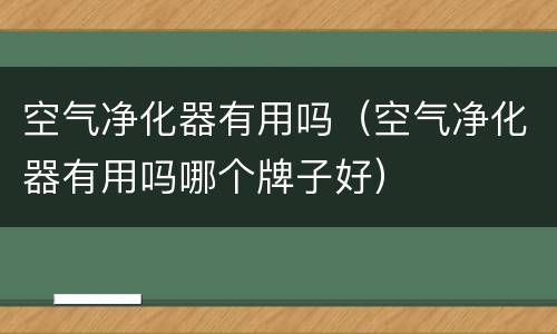 空气净化器有用吗（空气净化器有用吗哪个牌子好）