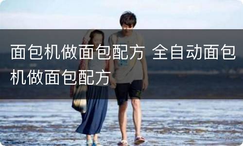 面包机做面包配方 全自动面包机做面包配方