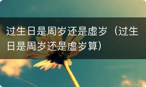 过生日是周岁还是虚岁（过生日是周岁还是虚岁算）