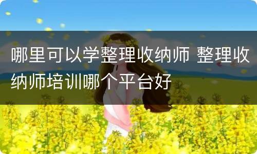 哪里可以学整理收纳师 整理收纳师培训哪个平台好