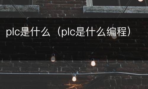 plc是什么（plc是什么编程）