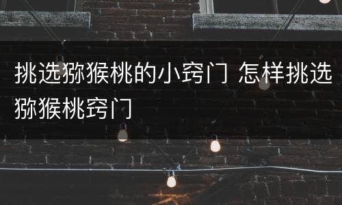 挑选猕猴桃的小窍门 怎样挑选猕猴桃窍门