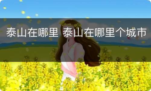 泰山在哪里 泰山在哪里个城市