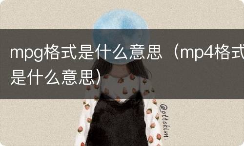 mpg格式是什么意思（mp4格式是什么意思）