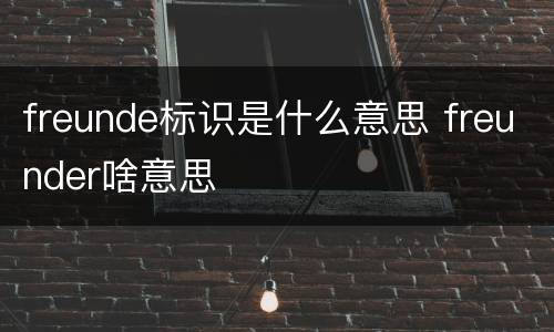 freunde标识是什么意思 freunder啥意思
