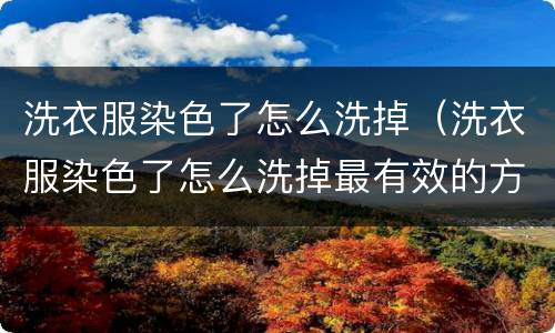 洗衣服染色了怎么洗掉（洗衣服染色了怎么洗掉最有效的方法）