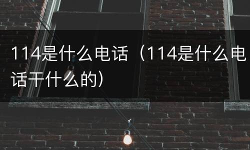 114是什么电话（114是什么电话干什么的）