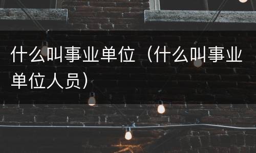 什么叫事业单位（什么叫事业单位人员）