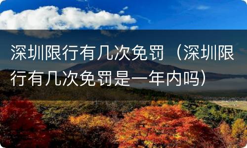 深圳限行有几次免罚（深圳限行有几次免罚是一年内吗）