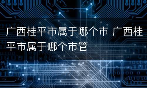广西桂平市属于哪个市 广西桂平市属于哪个市管